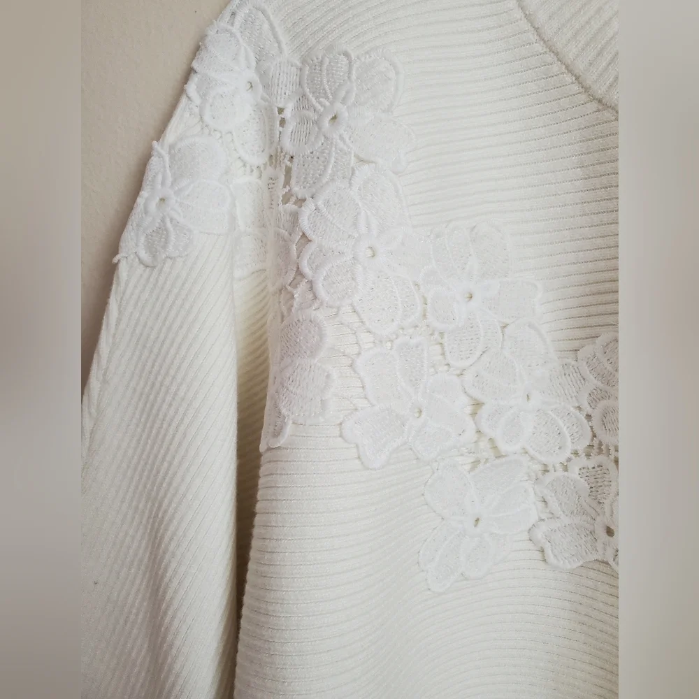 Ann Taylor.  3/4 sleeve ottoman sweater. NWT, SZ M - Picture 8 of 9